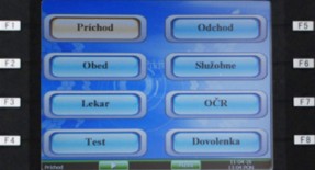 Detailed menu with function keys